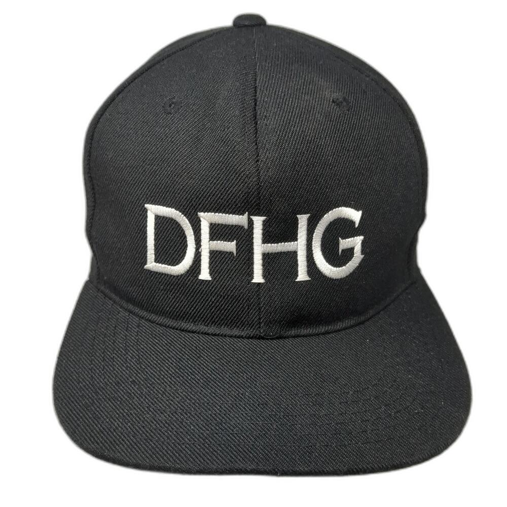 DFHG Snapback Hat Black One Size Adjustable Solid Embroidered Leader